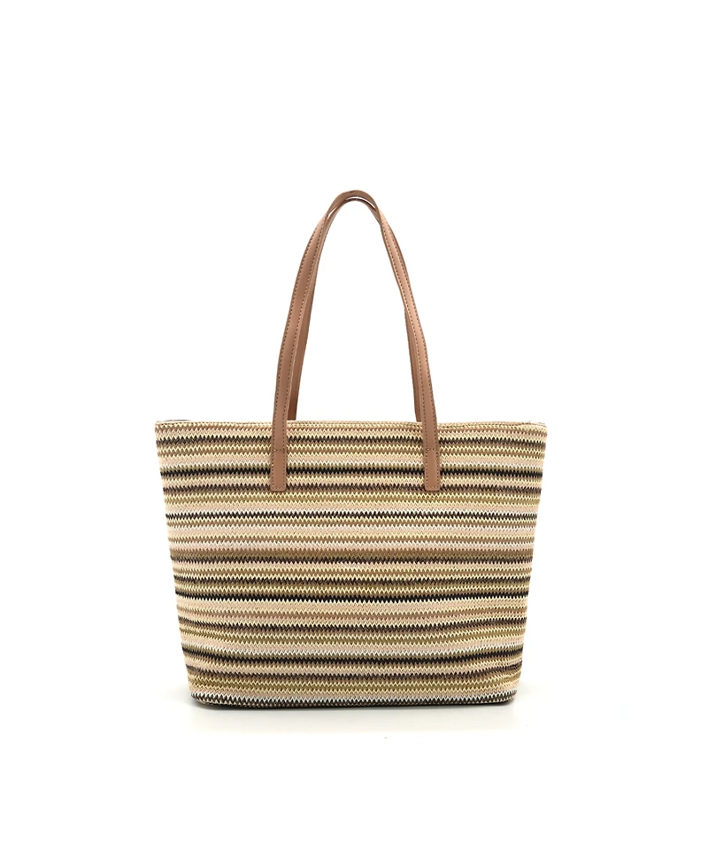Like Dreams Liora Straw Striped Tote Bag