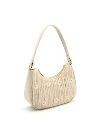 Like Dreams Nyomi Floral Straw Top Handle Shoulder Bag