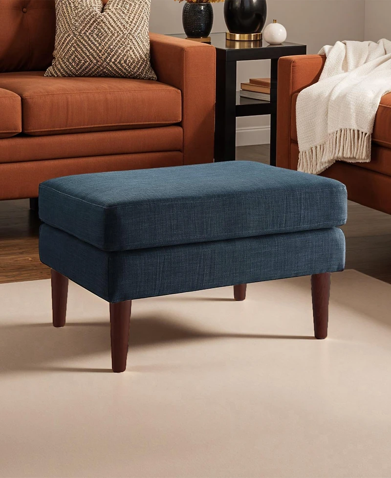 Convenience Concepts 27" Faux Linen Marlow Mid Century Ottoman