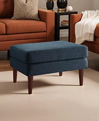 Convenience Concepts 27" Faux Linen Marlow Mid Century Ottoman