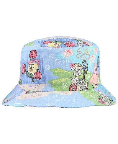 Reyn Spooner Men's and Women's Blue SpongeBob SquarePants Aloha From Bikini Bottom Bucket Hat