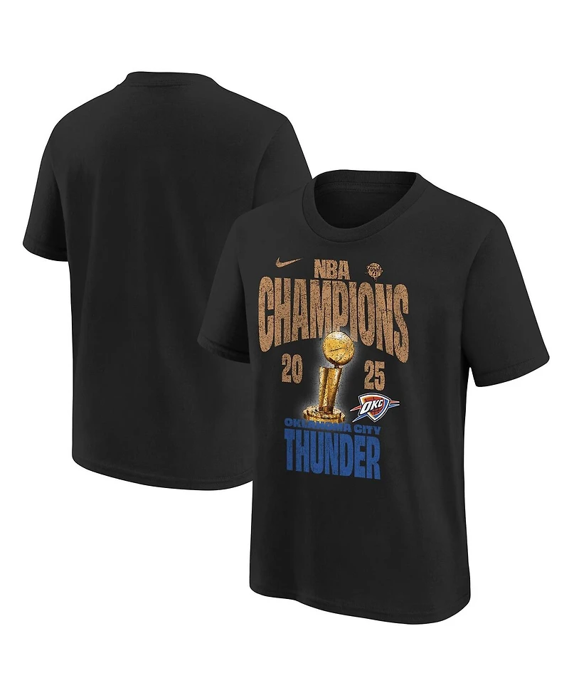 Nike Big Boys and Girls Black Oklahoma City Thunder 2025 Nba Finals Champions Locker Room Confetti T-Shirt