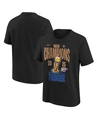 Nike Big Boys and Girls Black Oklahoma City Thunder 2025 Nba Finals Champions Locker Room Confetti T-Shirt