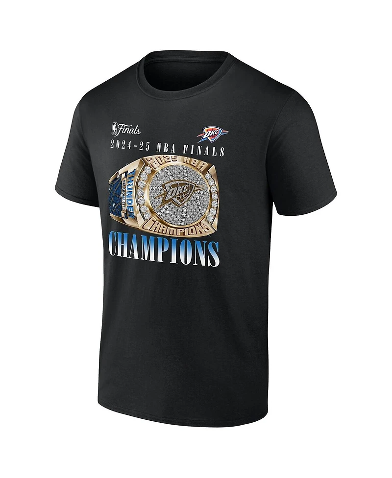 Fanatics Men's Black Oklahoma City Thunder 2025 Nba Finals Champions Inbound Pass Ring T-Shirt