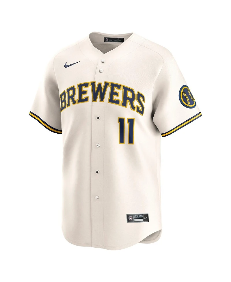 Nike Men's Jackson Chourio Cream Milwaukee Brewers Home Limited Jersey