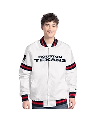 Starter Men's White Houston Texans Scout Full-Snap Varsity Jacket
