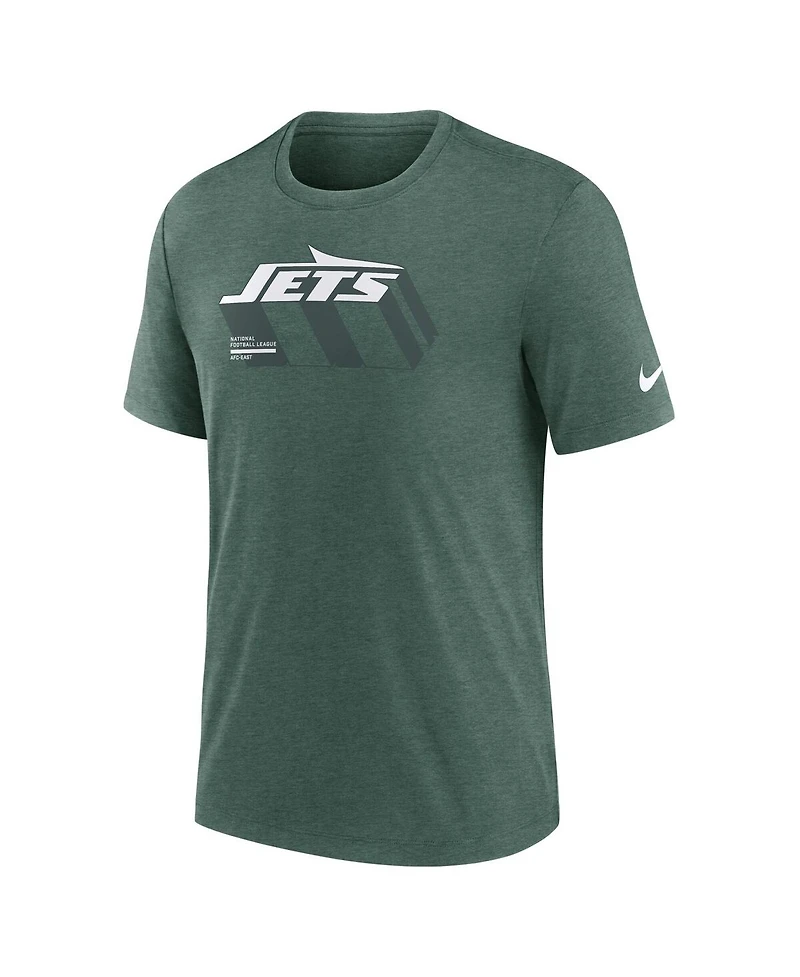 Nike Men's Heather Green New York Jets Long Pass Tri-Blend T-Shirt