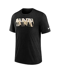 Nike Men's Heather Black New Orleans Saints Long Pass Tri-Blend T-Shirt