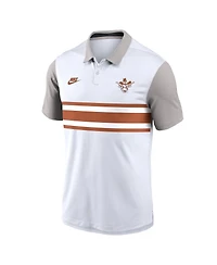 Nike Men's White/Gray Texas Longhorns Athletic Prep Legacy Logo Vapor Performance Polo Shirt