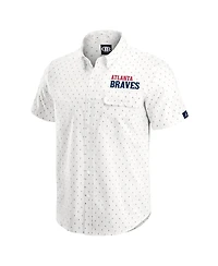 Darius Rucker Collection by Fanatics Men's Cream Atlanta Braves Printed Button-Down Shirt