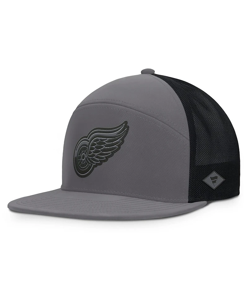 Fanatics Men's Charcoal/Black Detroit Red Wings Fairweather Adjustable Hat