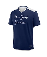 Fanatics Men's Navy New York Yankees Walk Off V-Neck T-Shirt