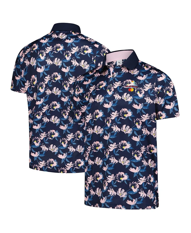 Puma Men's Navy Arnold Palmer Invitational Springs Floral Polo Shirt