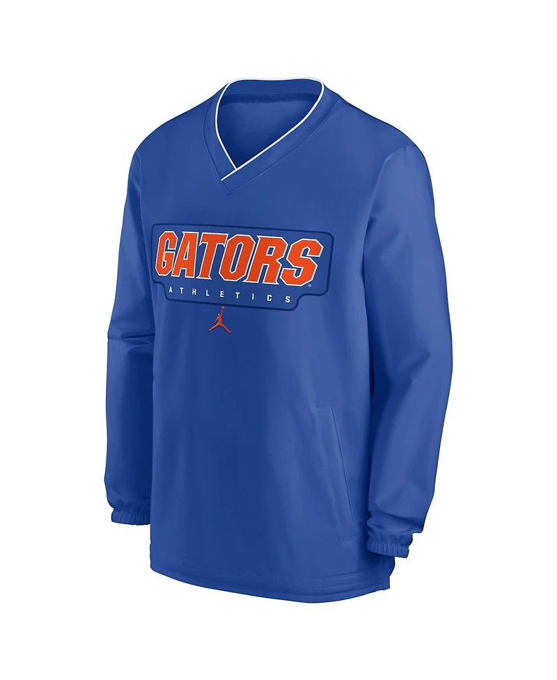 Jordan Men's Royal Florida Gators 2024 Sideline Pullover Windshirt