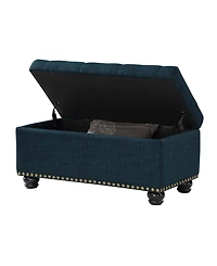 Convenience Concepts 35.5" Faux Linen 7th Avenue Storage Ottoman