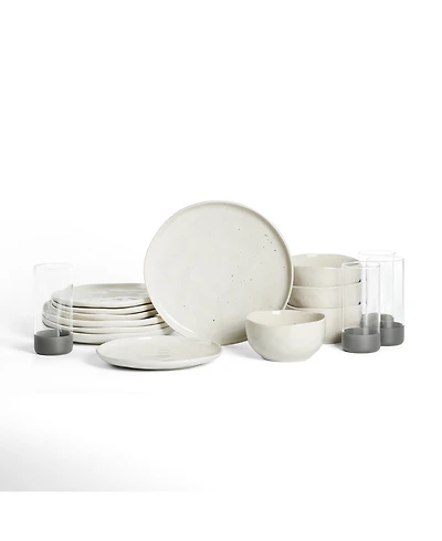 Stone Lain Mirella 16 Pc. Dinnerware & Glassware Set, Service for 4