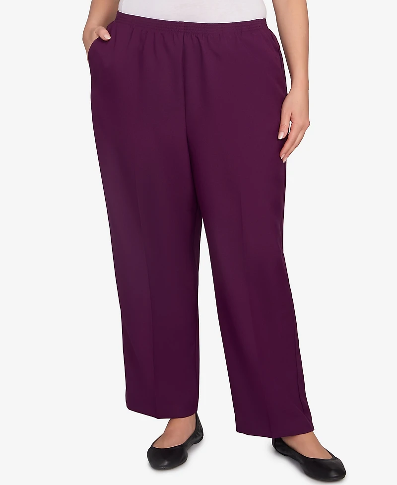 Alfred Dunner Plus Classic Poly Accord Medium Length Pants