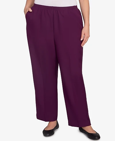 Alfred Dunner Plus Classic Poly Accord Medium Length Pants