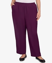 Alfred Dunner Plus Classic Poly Accord Medium Length Pants