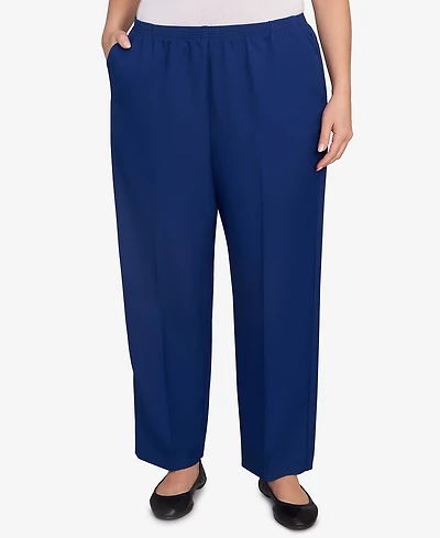 Alfred Dunner Plus Classic Poly Accord Medium Length Pants