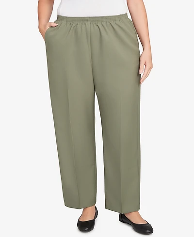 Alfred Dunner Plus Size Classic Poly Accord Medium Length Pants