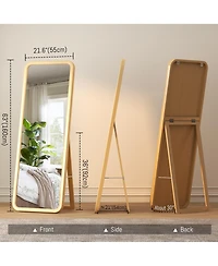 Vlsrka Full-length mirror with wooden frame for floor standing or wall mounting