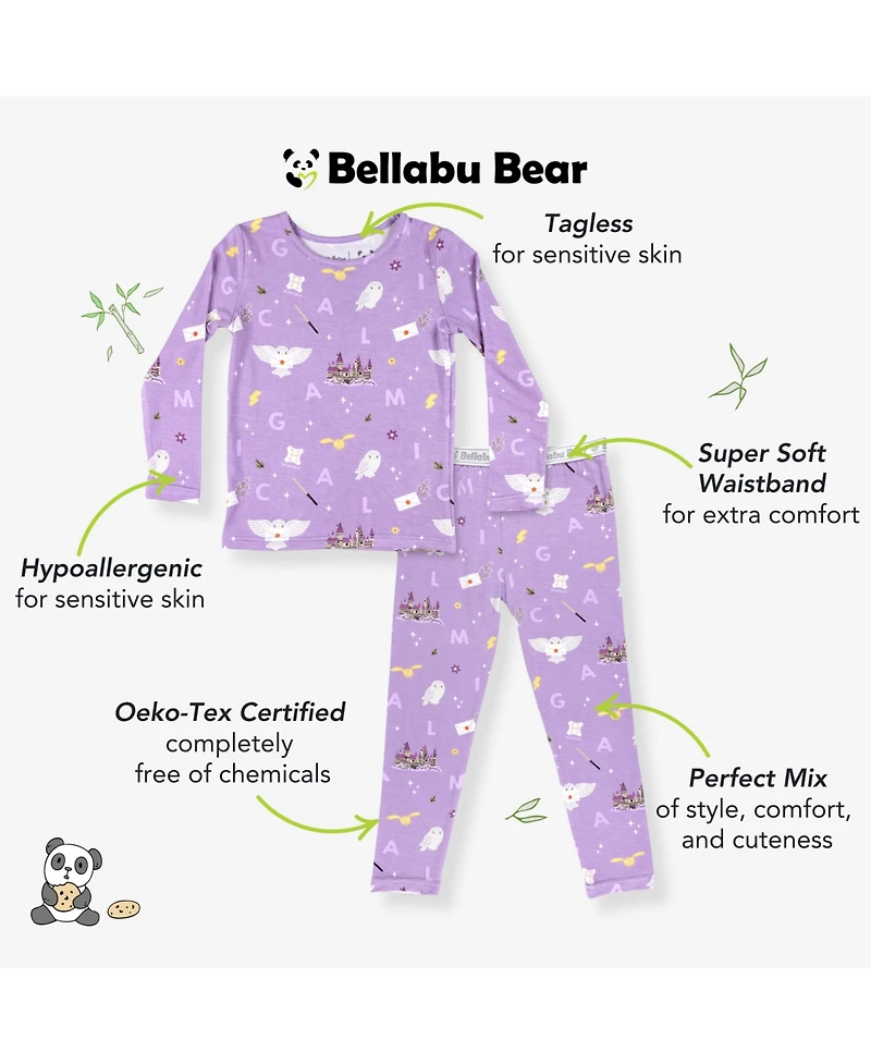 Bellabu Bear Kids Unisex Kids' Hedwig's Magical Mail Set of 2 Piece Pajamas