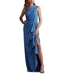 Tadashi Shoji Women's Lena Waterfall Drape Gown