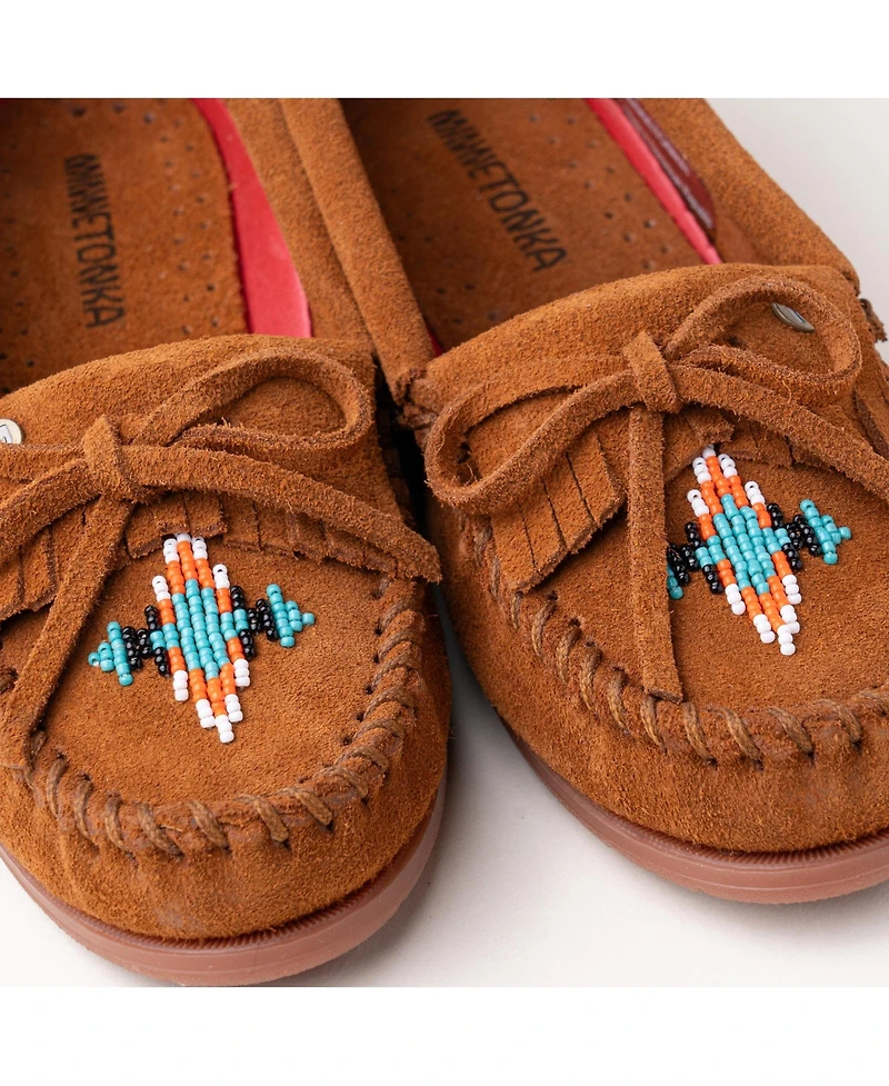 Minnetonka Women's Nizhoni Suede Beaded Moccasins