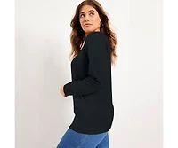June + Vie Women's Long-Sleeve Crewneck One Only Tee