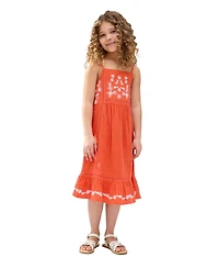 Raffya Kids Eina Ladder Insert Embroidered Dress