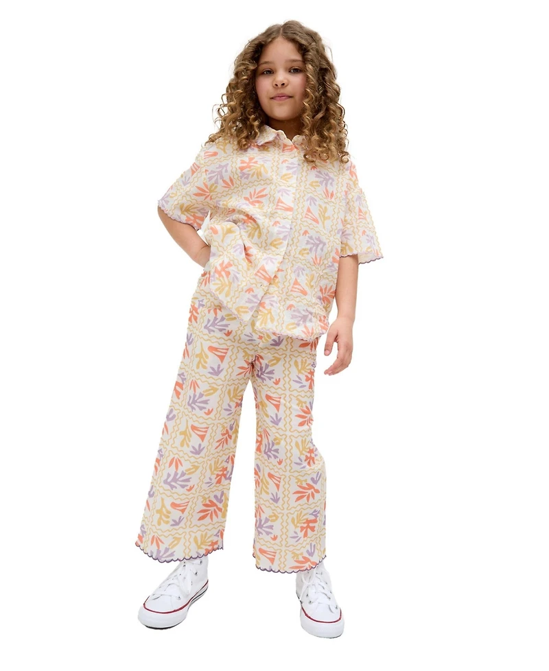 Raffya Kids Gilly Scallop Edge Matisse Print Trouser