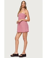Edikted Women's Rina Gingham Halter Mini Dress