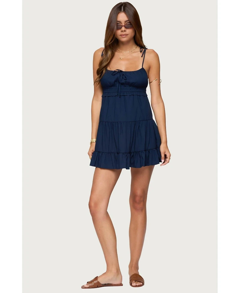 Edikted Women's Sontana Ruched Tiered Mini Dress