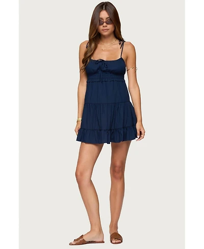 Edikted Women's Sontana Ruched Tiered Mini Dress