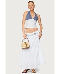 Edikted Women's Charlotte Tiered Maxi Skirt