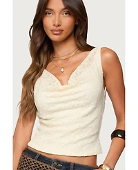 Edikted Women's Aysha Lace Cowl Neck Top
