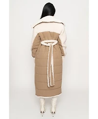 Jluxlabel Women's Contrast Sherpa Coat