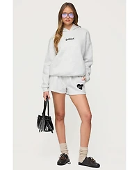 Edikted Womens Big Love Sweat Shorts
