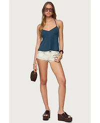Edikted Women's Leonora Halter Babydoll Top