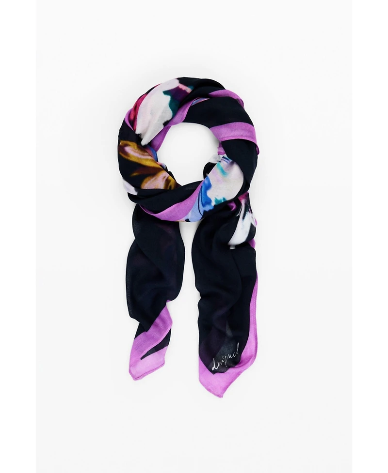 Desigual Women's Rectangular floral scarf