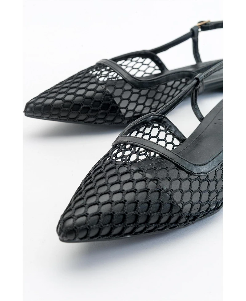 Prologue Shoes Brace Blue Mesh Flat Sandal (Women)