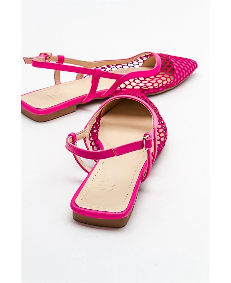 Prologue Shoes Brace Blue Mesh Flat Sandal (Women)