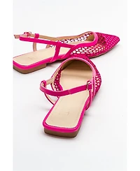 Prologue Shoes Brace Blue Mesh Flat Sandal (Women)