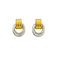Luna Link Mixed Metal Two-Tone Earrings