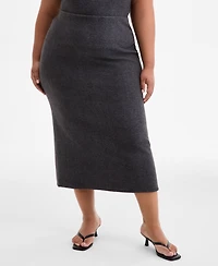 Bar Iii Trendy Plus Size Midi Sweater Skirt, Macy's Exclusive