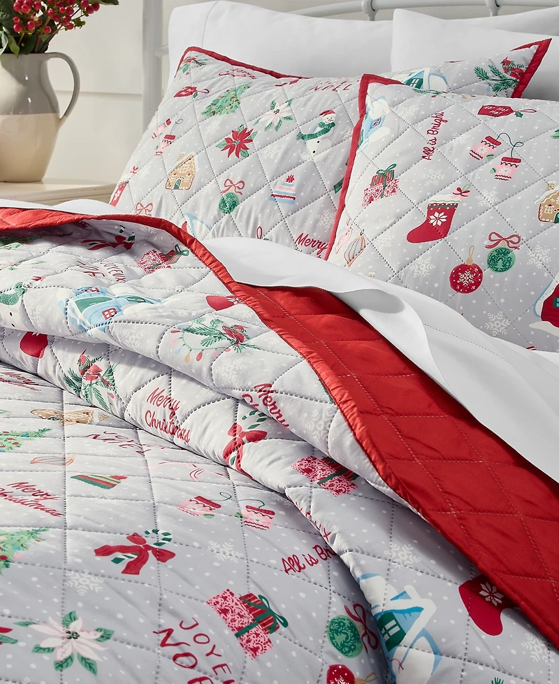 Holiday Lane Holiday Icons 4-Pc. Quilt Tote Set, Full/Queen, Exclusively at Macy's