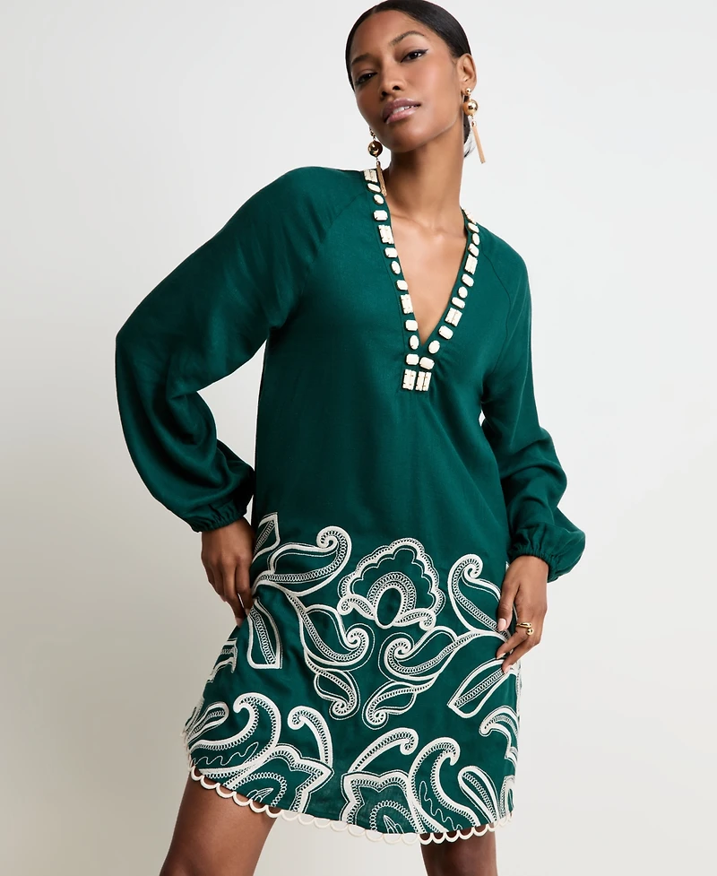 Women's Embroidered A-Line Dress, Macy's Exclusive - On 34th | Alix Friedberg Capsule Collection