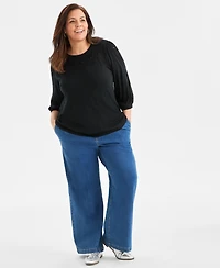 Style & Co Petite Crewneck Sequin Detail Sweatshirt, Macy's Exclusive