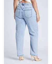 Eloquii Women's Straight Leg Jean With Studs